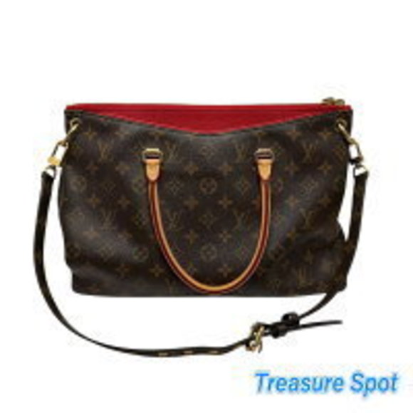 Louis Vuitton Pallas Monogram Red Leather Shoulder Bag - Picture 1 of 4